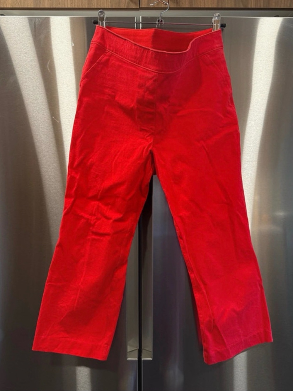 Cropped flare ankle pants tomato red petite